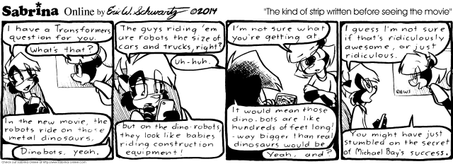 The kind of strip written before seeing the movie